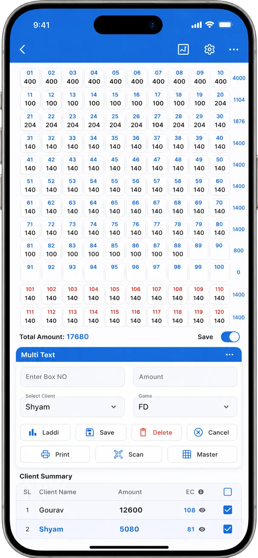 GoSheet sheet view on iPhone